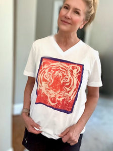 Framed Tiger V-Neck Tee