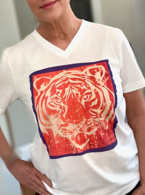 Framed Tiger V-Neck Tee