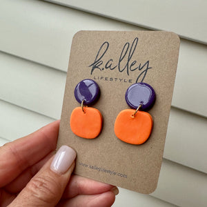 The Simple Purple & Orange Earring