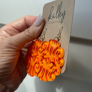 Orange Swirl Earring