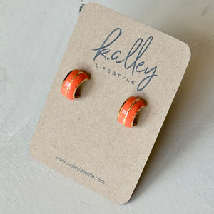 Orange Huggie Earring