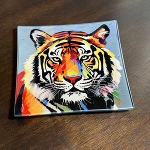 Color Drip Tiger Glass Tray