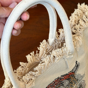 Rhinestone Chic Tiger Frayed Tote (2 Color Options)