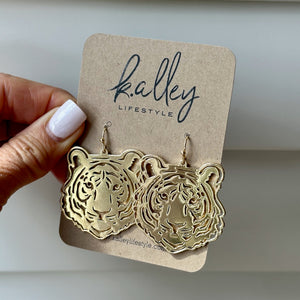 Tiger Love Gold Earrings