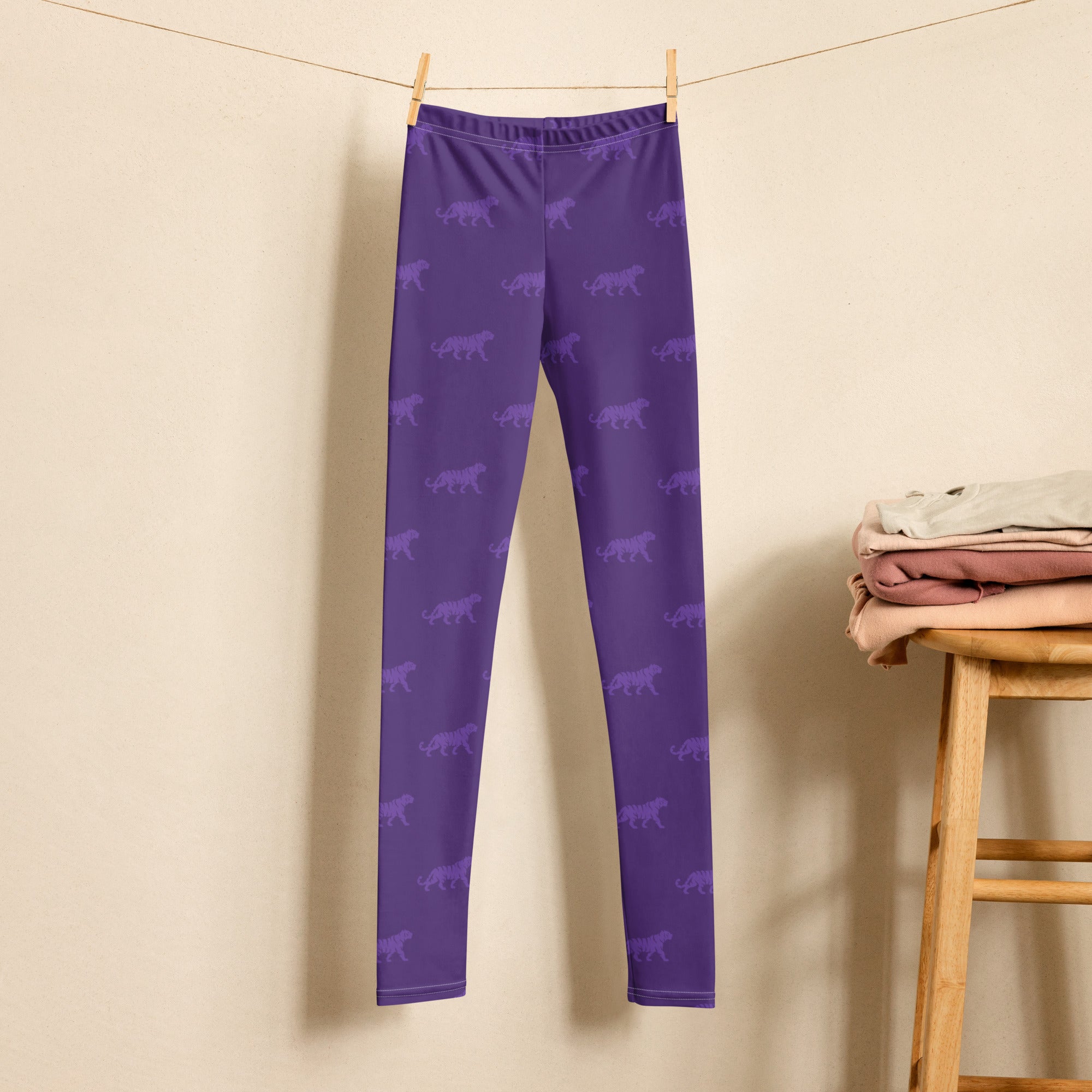 Tiger Parade Purple Youth Leggings (8-20)