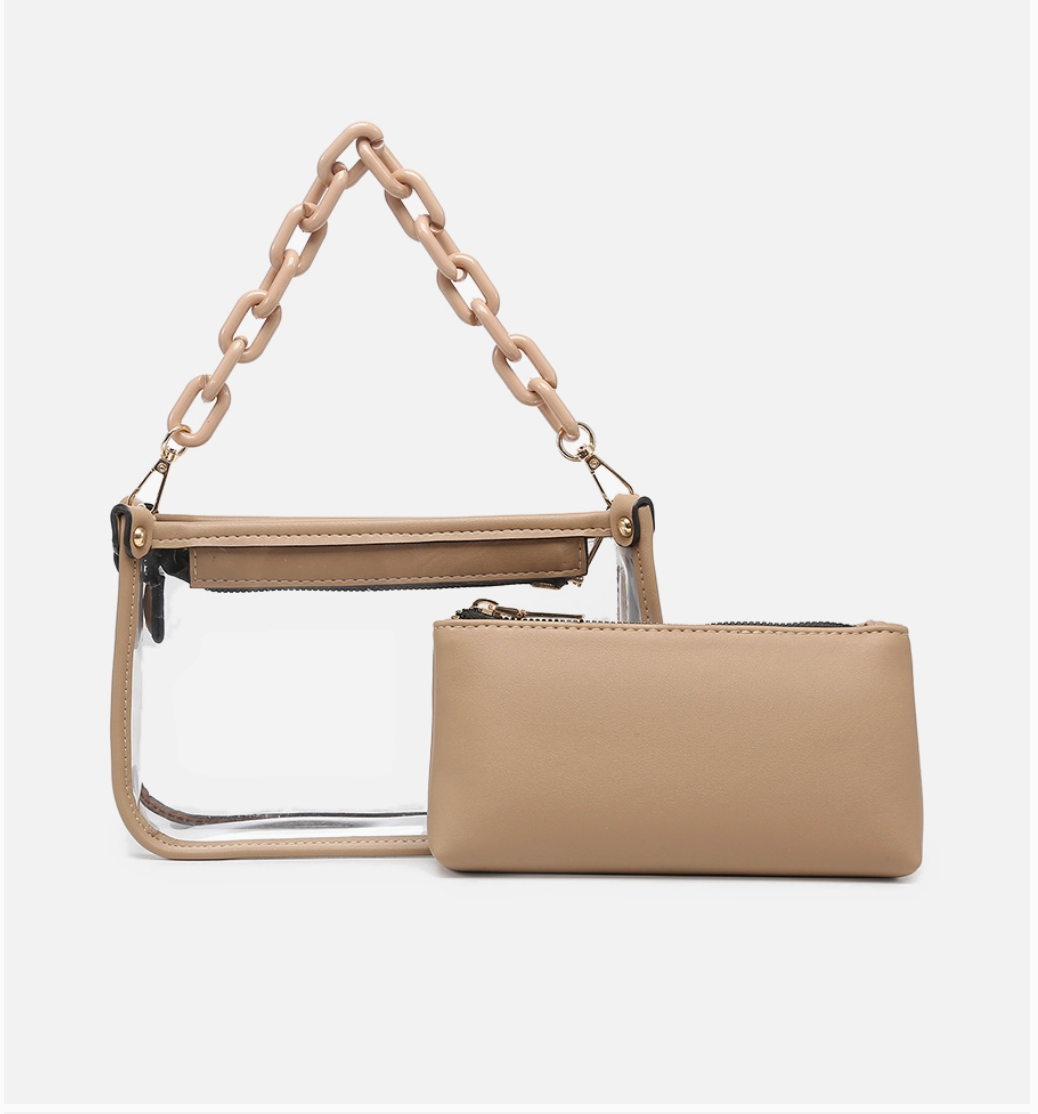 Clear Crossbody w/ Chain (2 color ways)