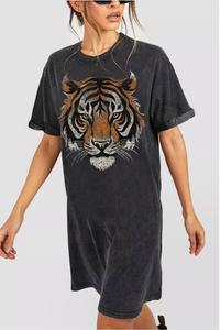 Big Face Tiger Mineral Graphic Dress (2 color options!)