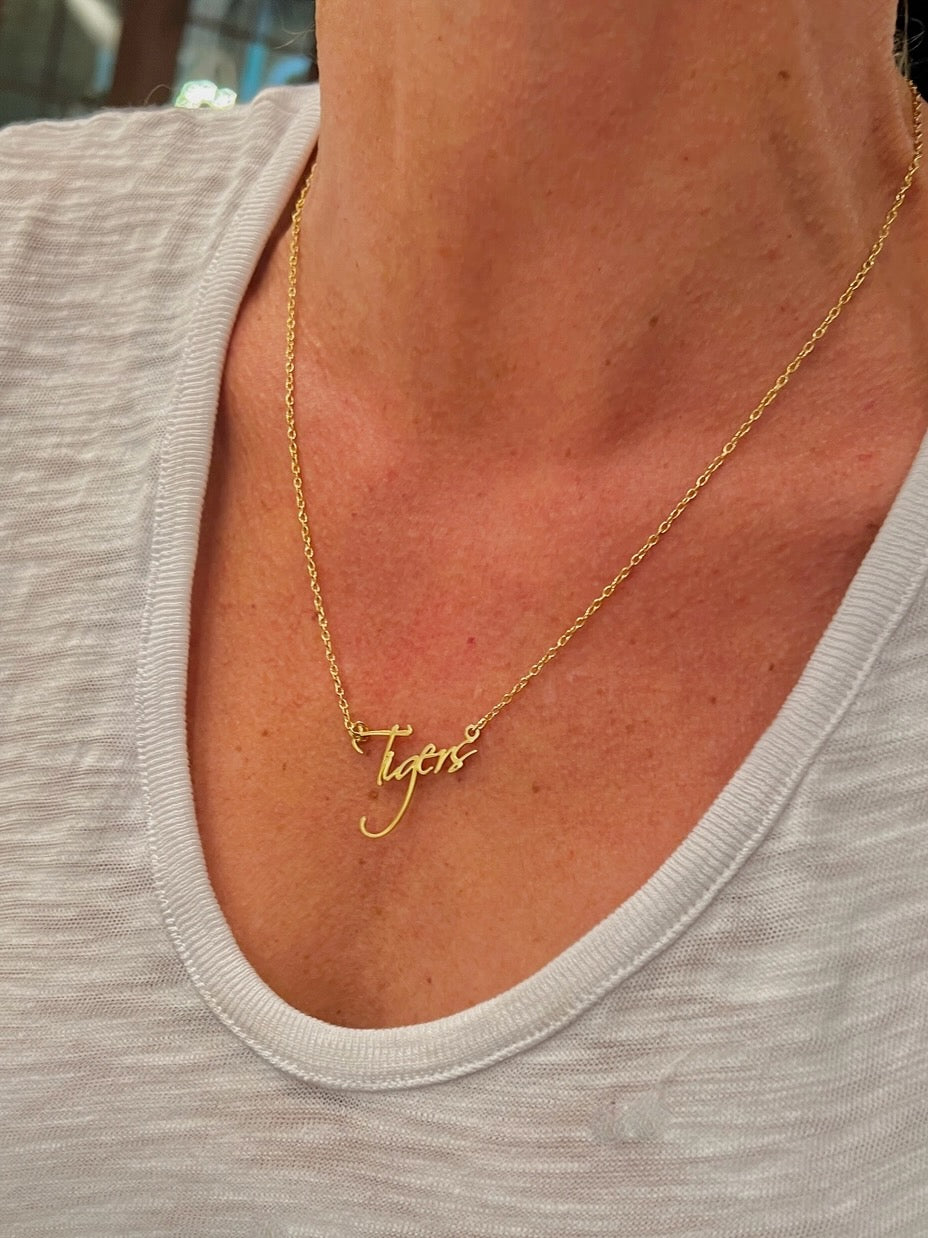 Tigers Script Necklace