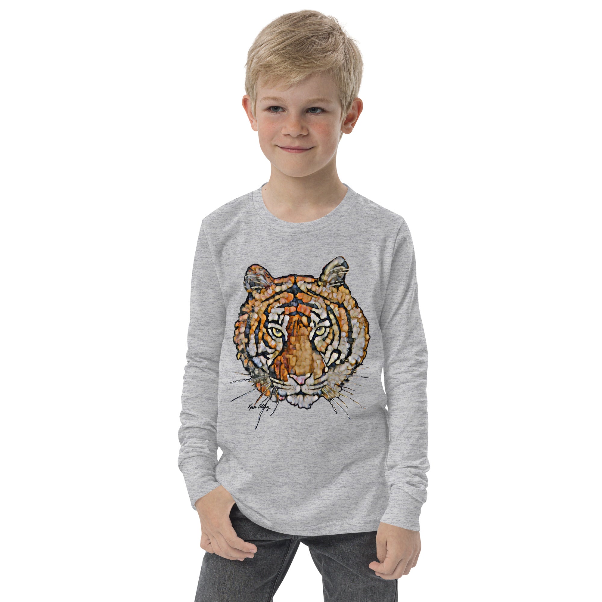 Mosaic Tiger Youth Long Sleeve tee