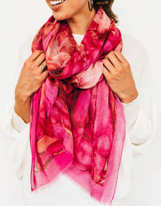 Womens Scarf in Hot Magenta Pink