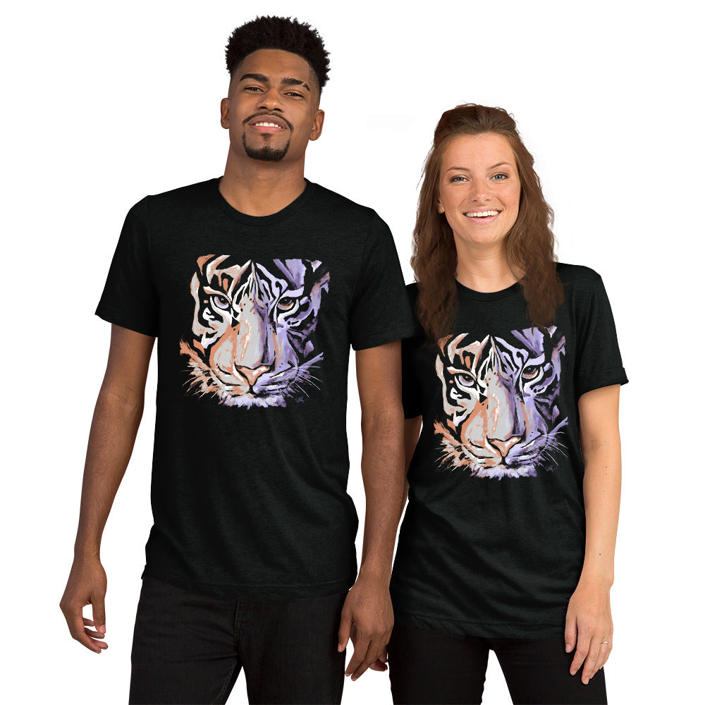 k.alley Lifestyle Mosaic Tiger Distressed Black Tee XL